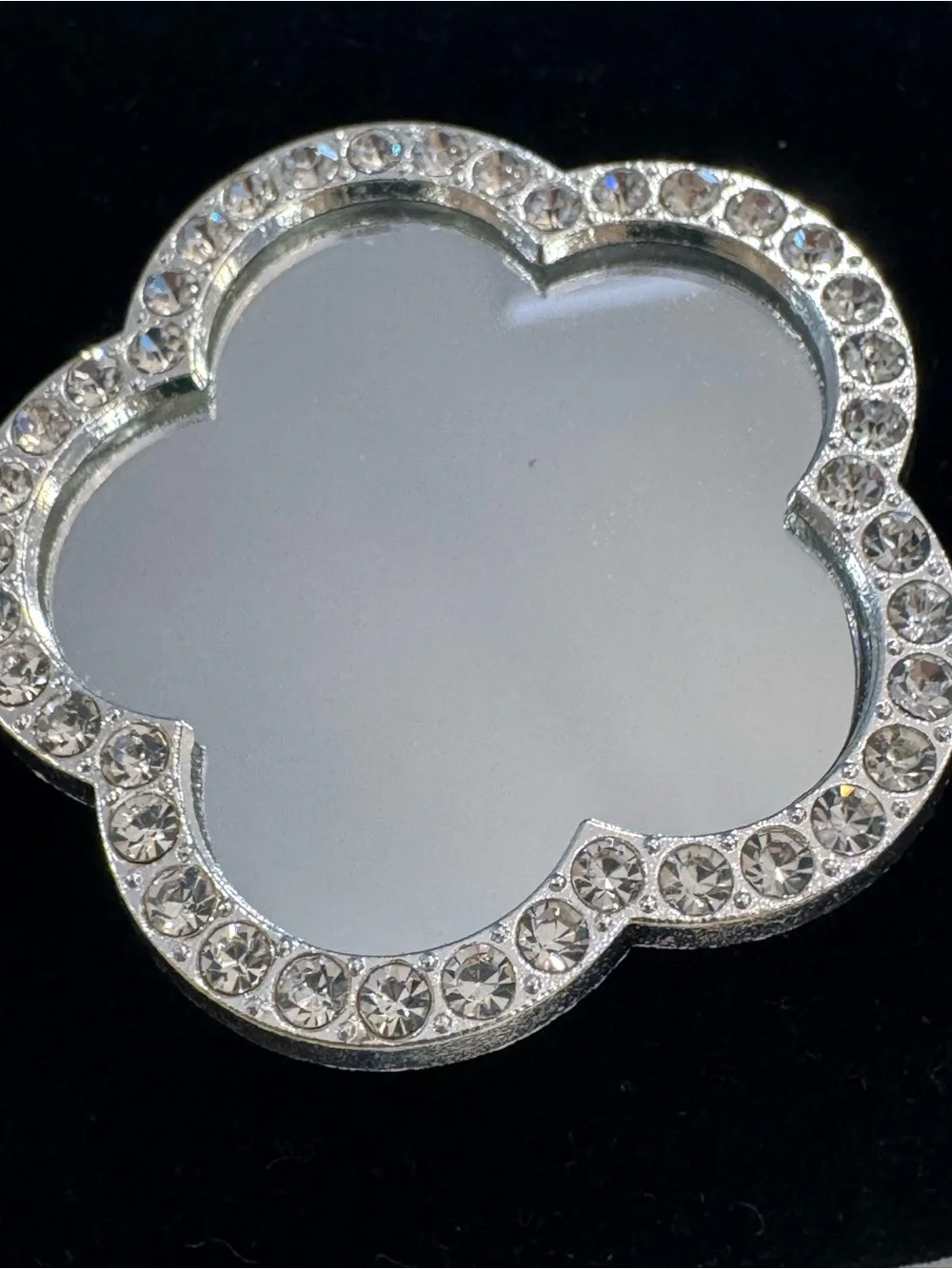Pop Socket type CLOVER (VCA style) Mirror & Rhinestones for Cell Phone